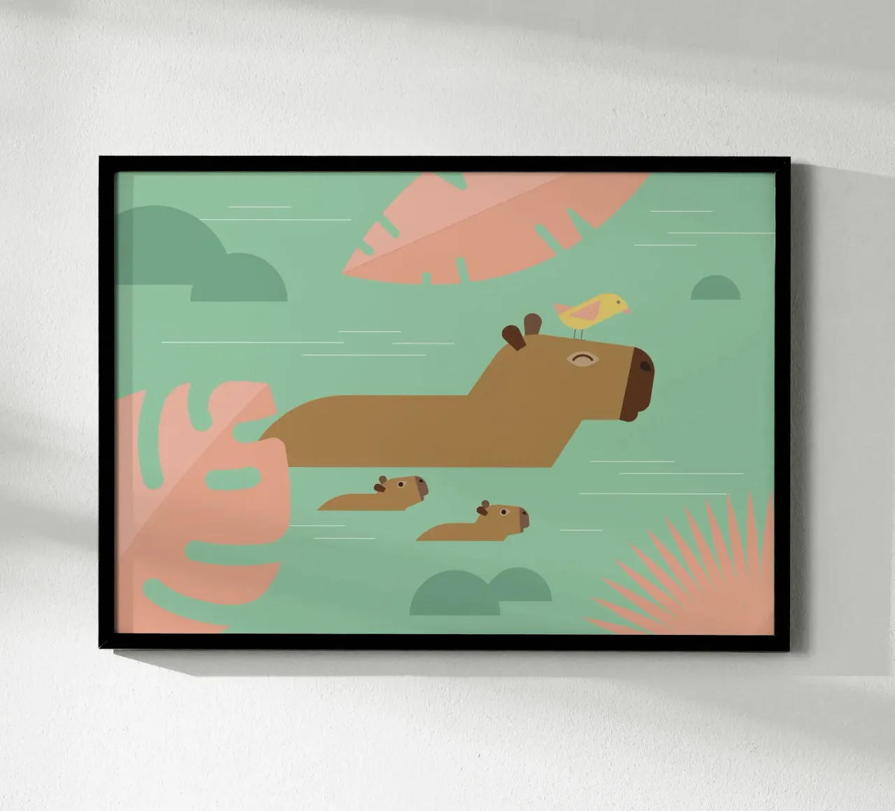 Mamma capibara con bambini carta hahnemühle da Carolin Vonhoff
