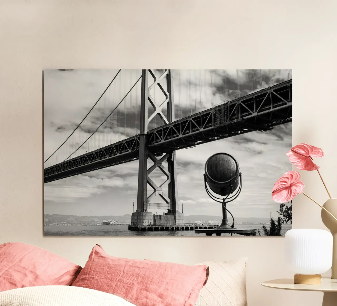 Ponte della Baia in monocromia, San Francisco carta hahnemühle da Wanderlust Vibes