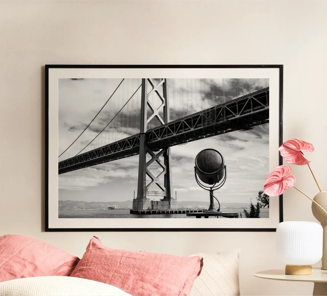 Ponte della Baia in monocromia, San Francisco carta hahnemühle da Wanderlust Vibes
