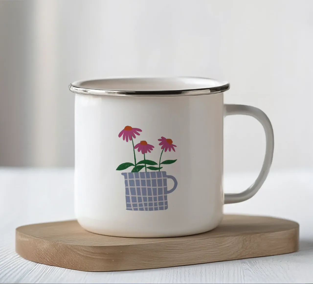 But first, flowers enamel mug by Anika Merten