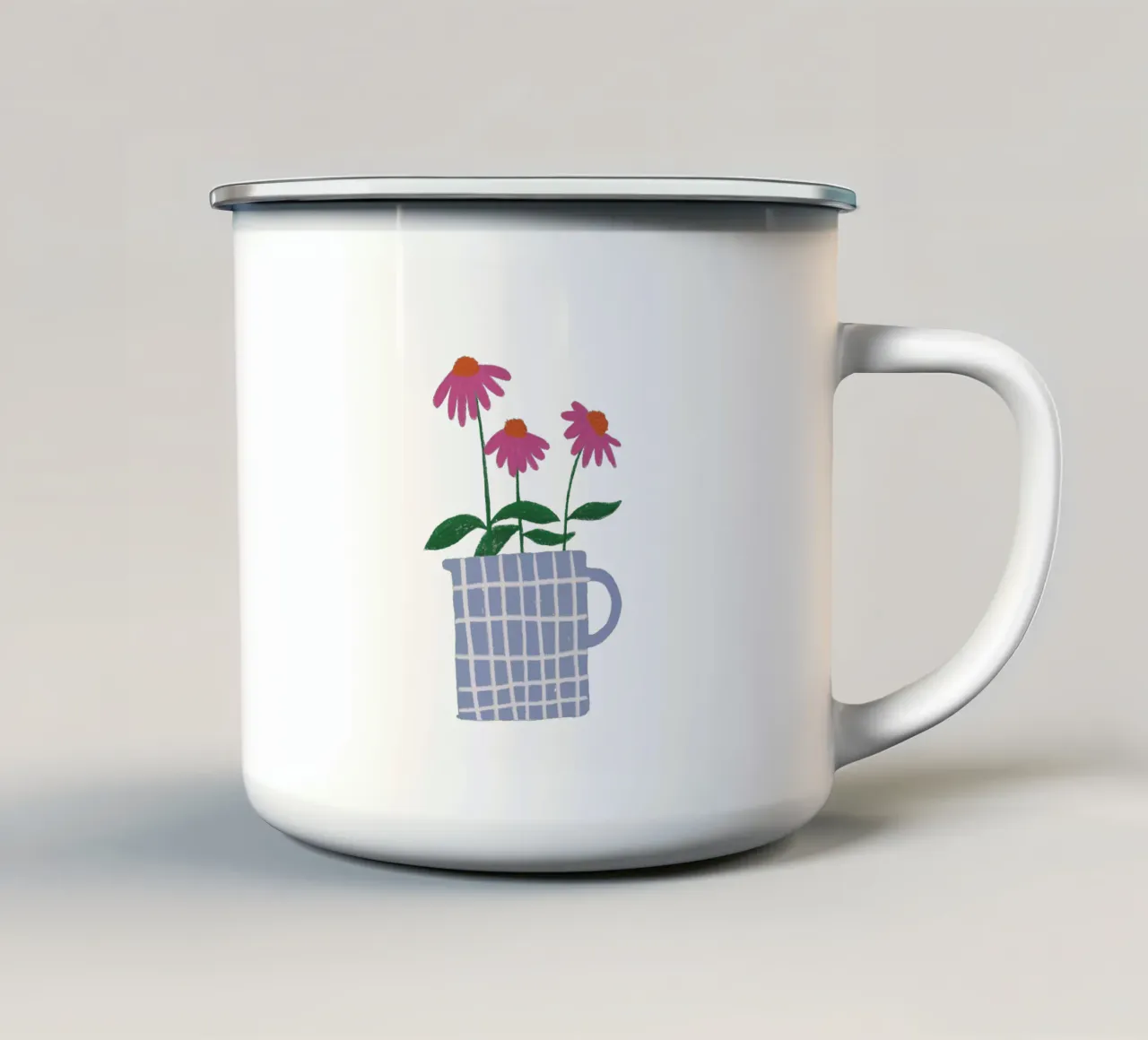 But first, flowers enamel mug by Anika Merten