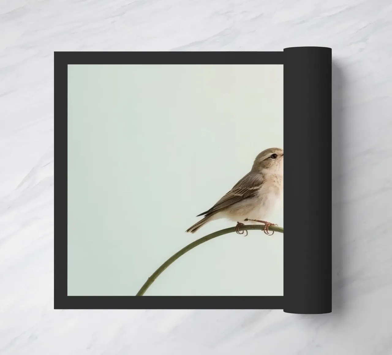 Uccello appollaiato su un ramo curvo zerbino da DesignDoodle