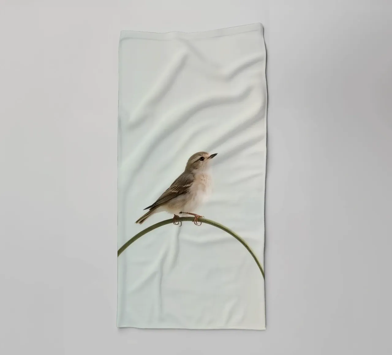 Bird perched on a curved branch towel by DesignDoodle