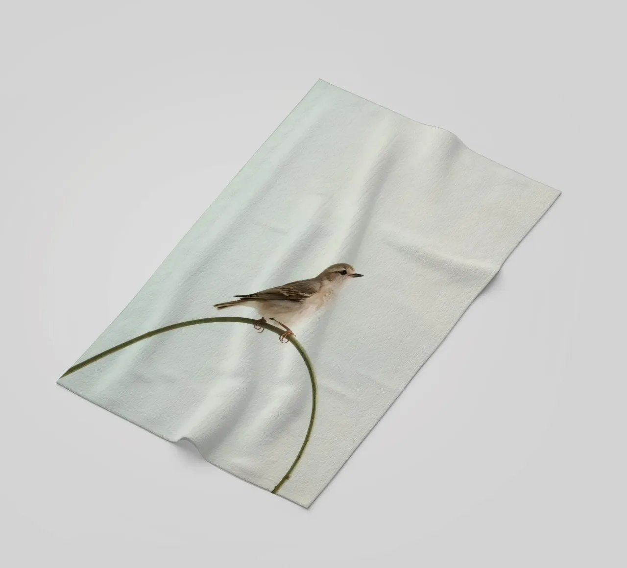 Uccello appollaiato su un ramo curvo telo mare da DesignDoodle