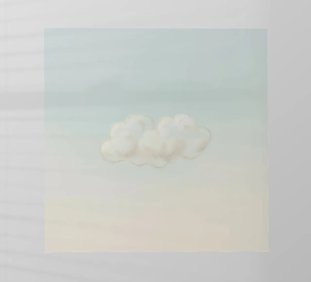 Una soffice nuvola bianca alla deriva in un cielo limpido sopra una terra serena pellicola backlit da DesignDoodle