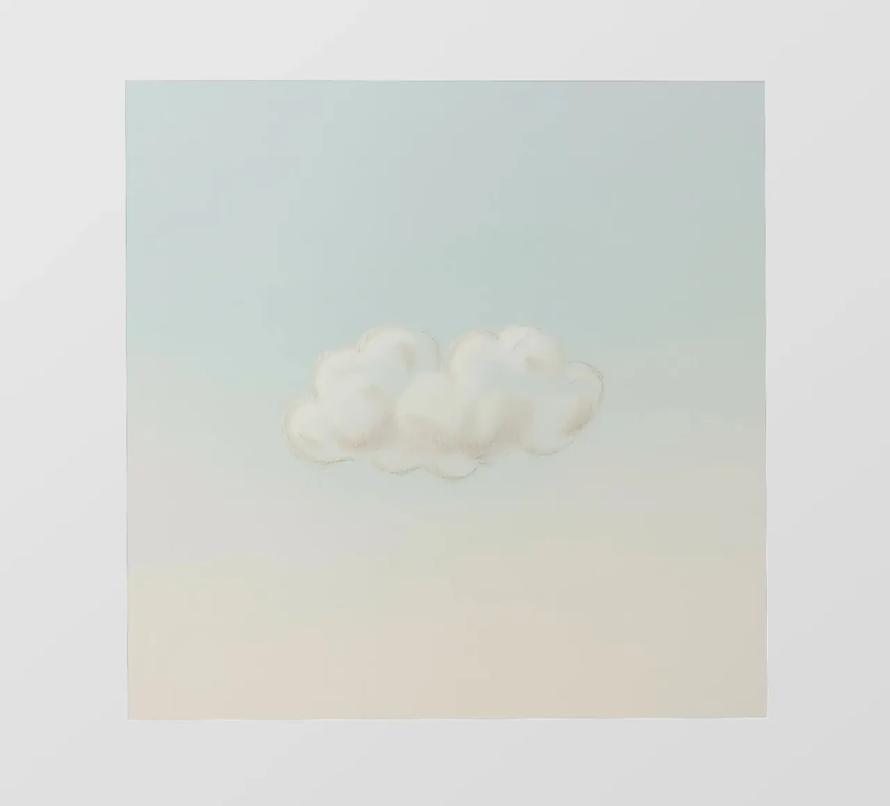 Una soffice nuvola bianca alla deriva in un cielo limpido sopra una terra serena telo in pvc da DesignDoodle