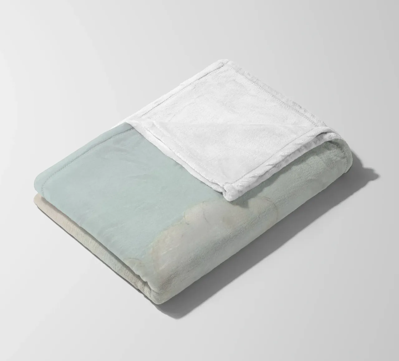 Una soffice nuvola bianca alla deriva in un cielo limpido sopra una terra serena coperta in pile da DesignDoodle