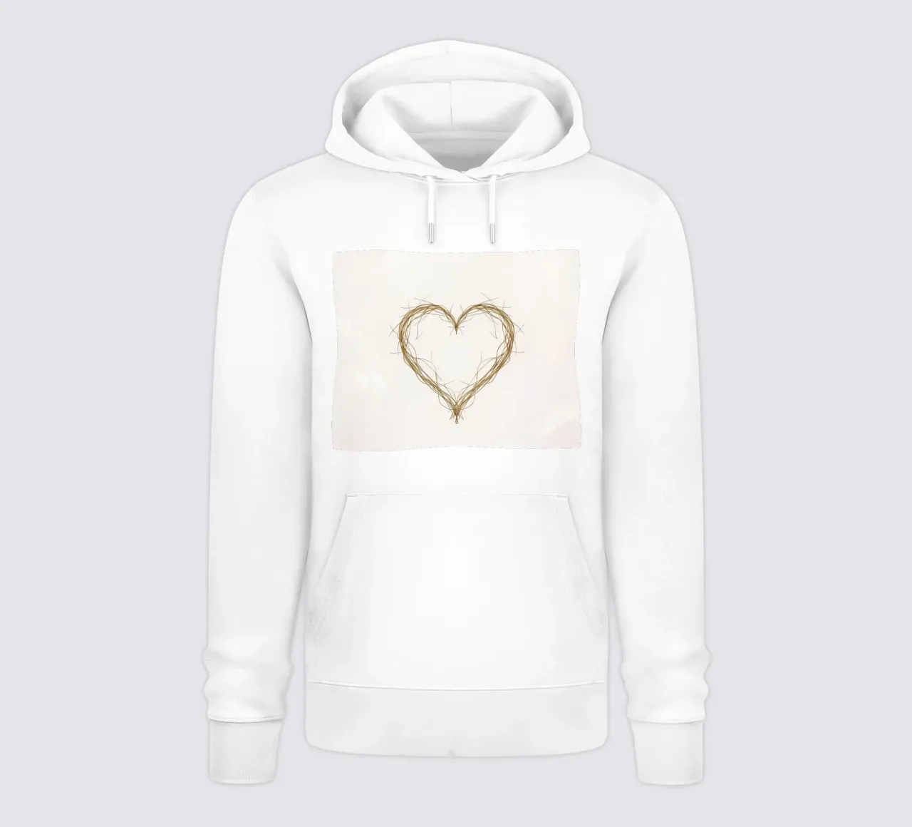 Forma di cuore creata con ramoscelli naturali felpa con cappuccio da DesignDoodle