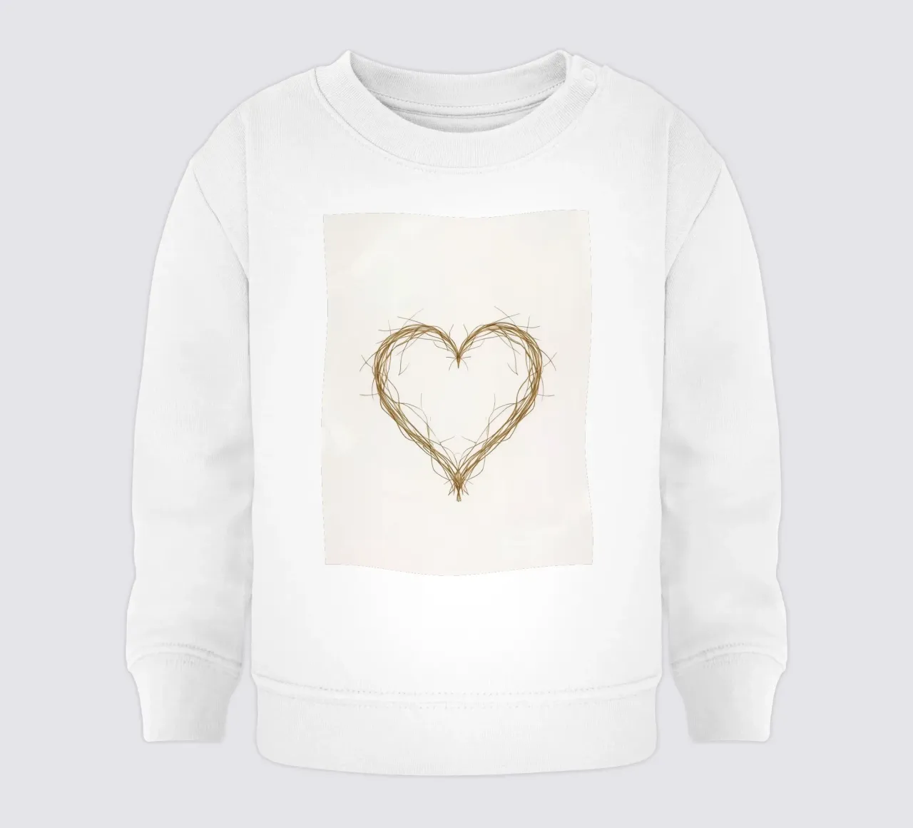 Forma di cuore creata con ramoscelli naturali felpa neonato da DesignDoodle