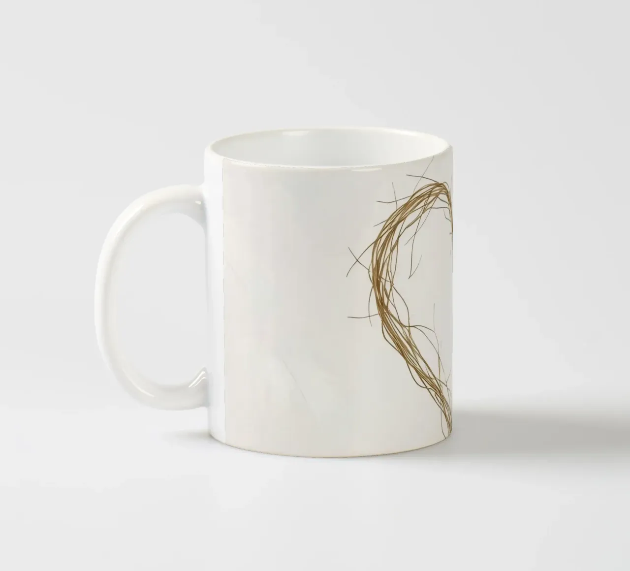 Forma di cuore creata con ramoscelli naturali tazza in ceramica da DesignDoodle