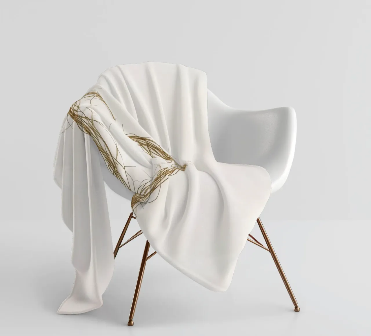 Heart shape created with natural twigs fleece blanket by DesignDoodle