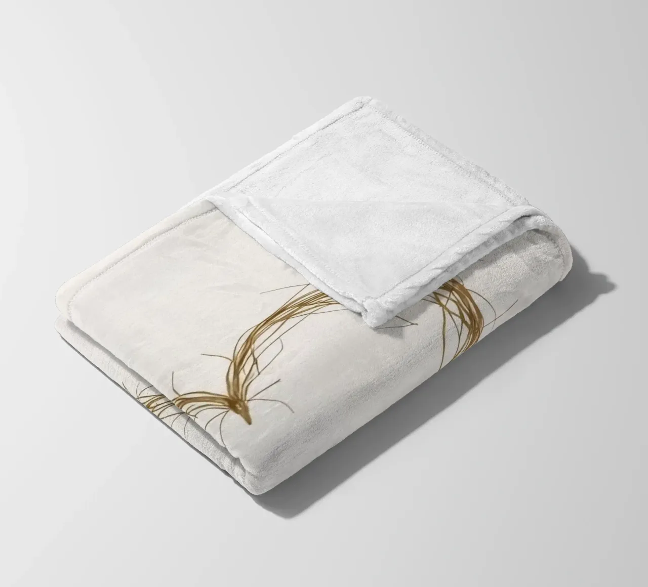 Heart shape created with natural twigs fleece blanket by DesignDoodle