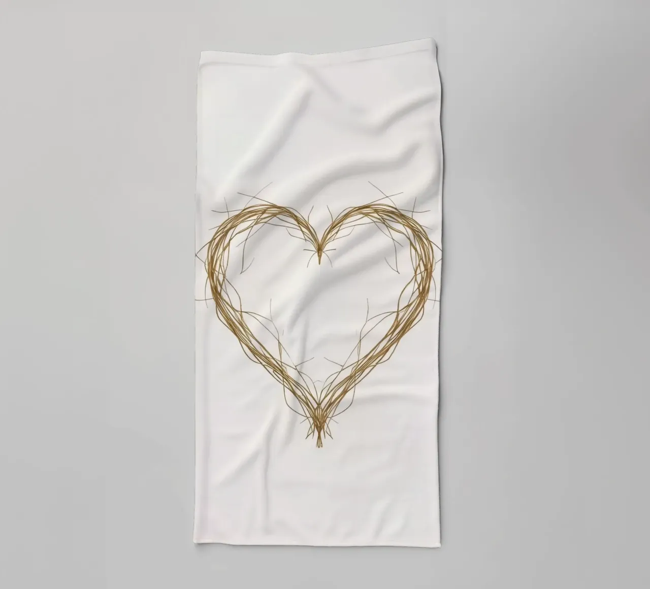 Heart shape created with natural twigs towel by DesignDoodle