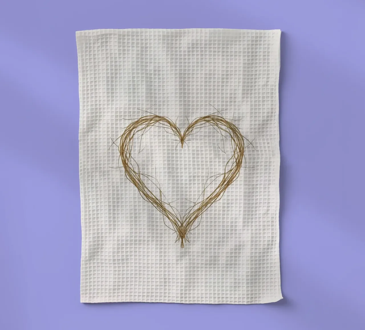 Forme de cœur créée avec des brindilles naturelles torchon de DesignDoodle