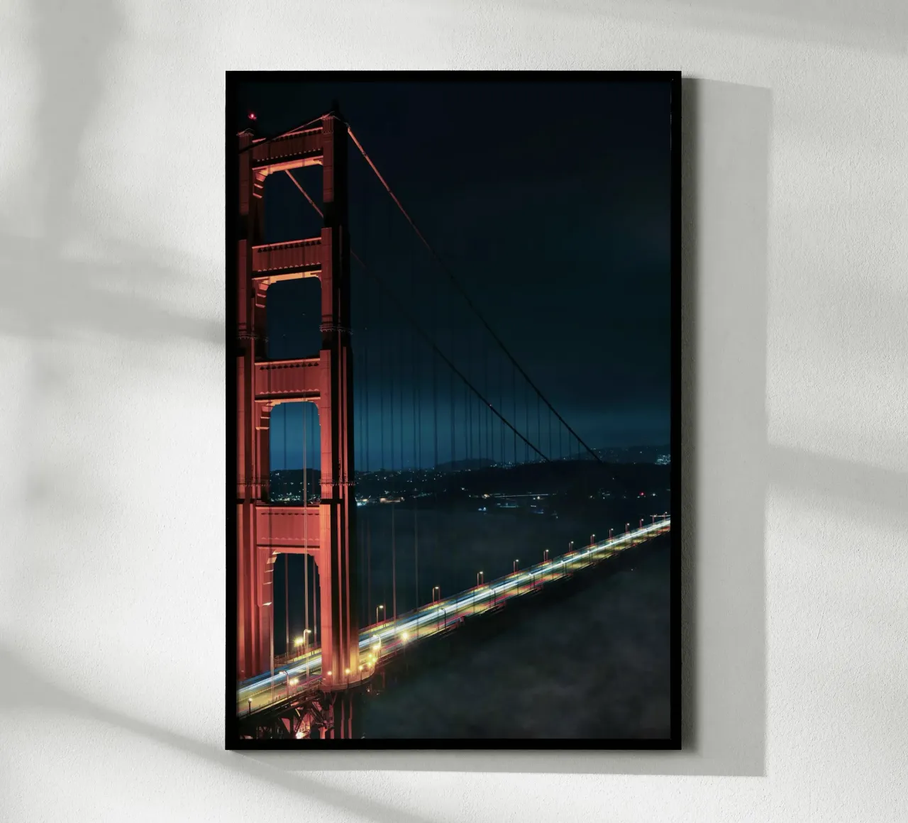 Golden Gate Vision, San Francisco poster with wooden frame by Wanderlust Vibes