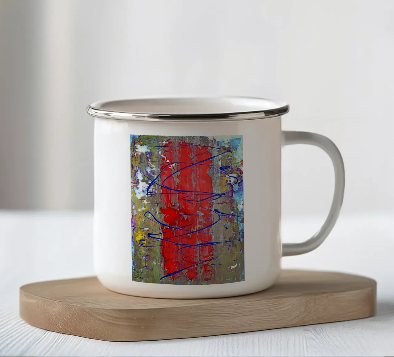 Inspired by Hans Hofmann. 4. tazza in smalto da Thierry Vobmann Abstract painting