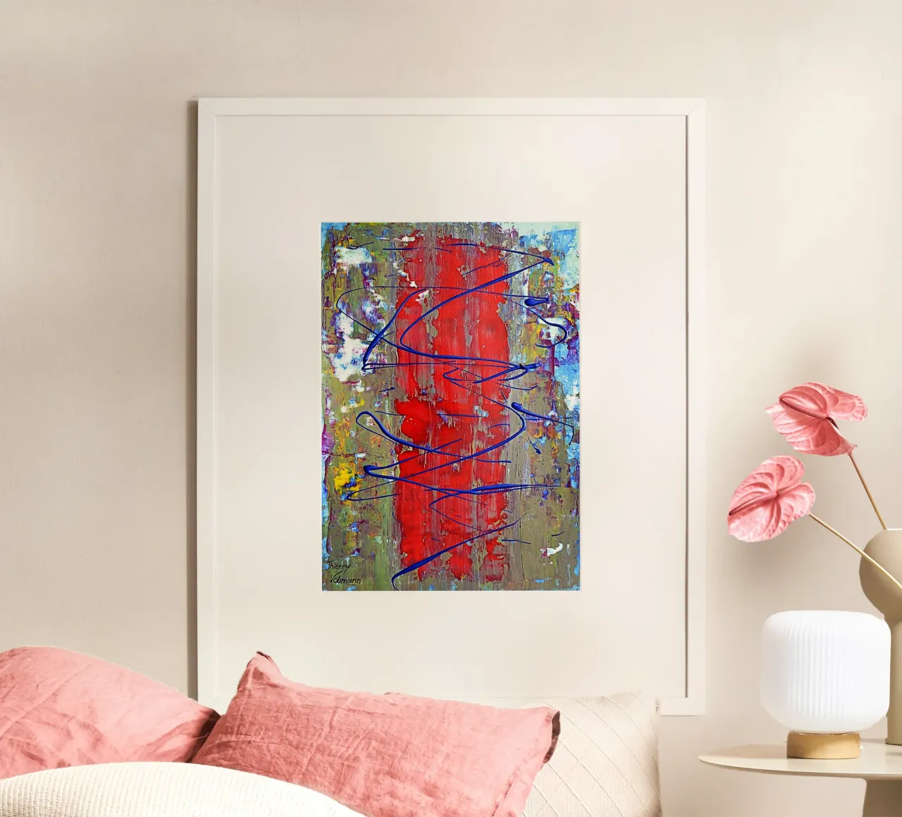 Inspired by Hans Hofmann. 4. poster con telaio in legno da Thierry Vobmann Abstract painting