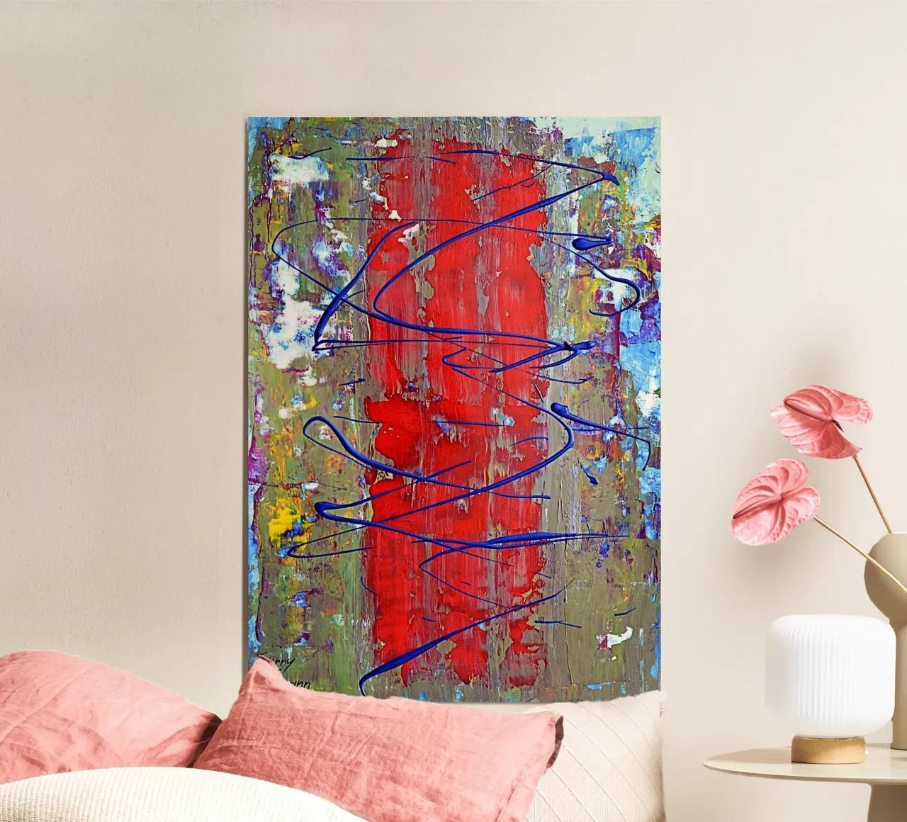 Inspired by Hans Hofmann. 4. poster con telaio in legno da Thierry Vobmann Abstract painting