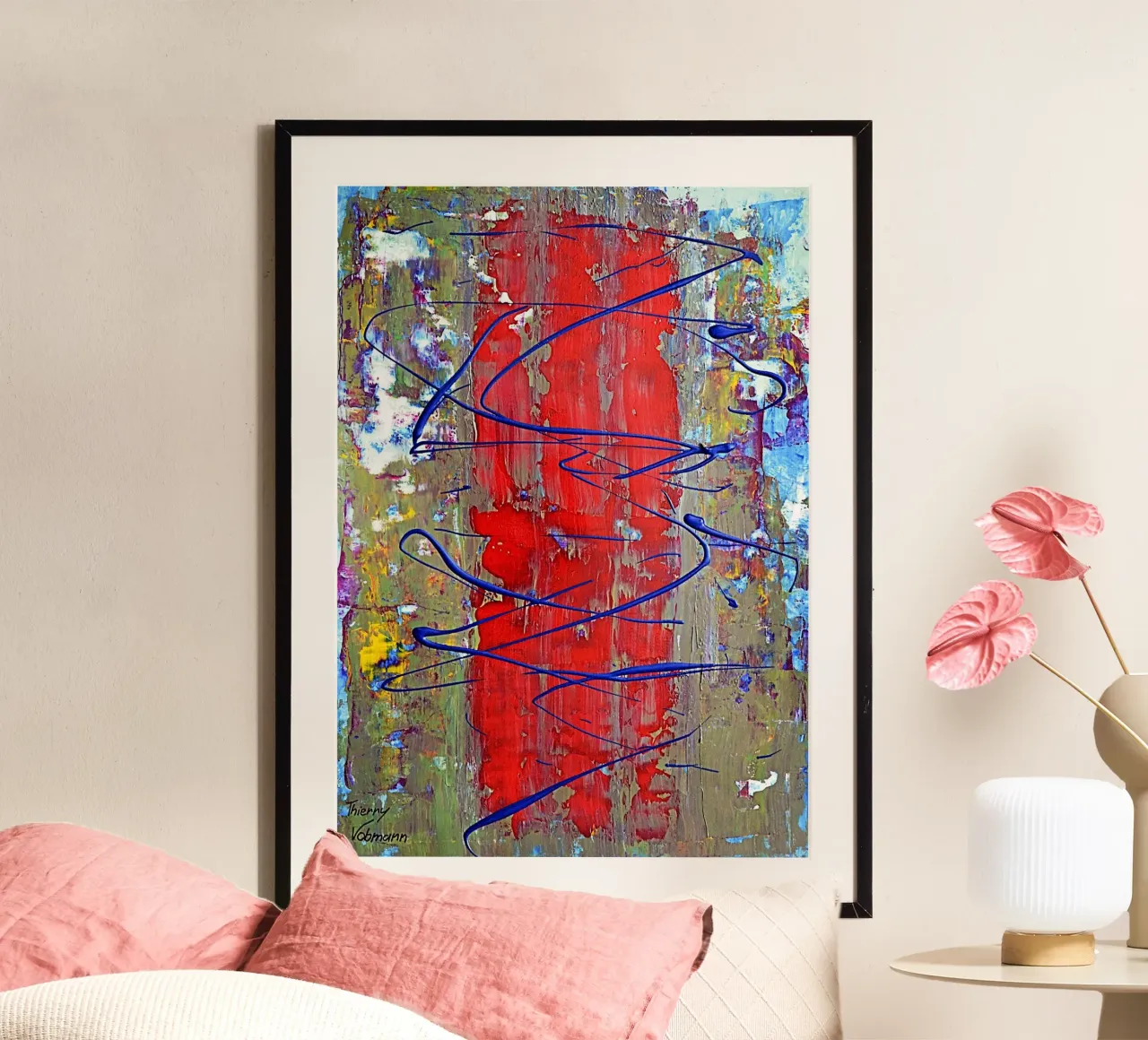 Inspired by Hans Hofmann. 4. poster con telaio in legno da Thierry Vobmann Abstract painting