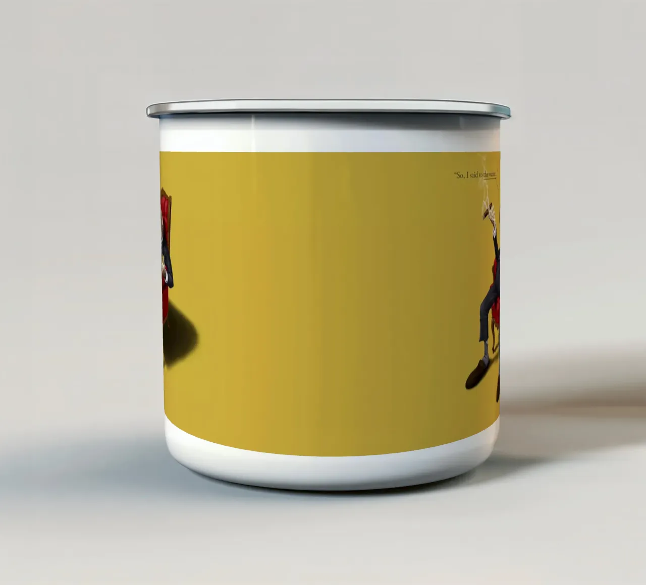 Fly in My Soup (Colour) tazza in smalto da Rob Art | Illustration