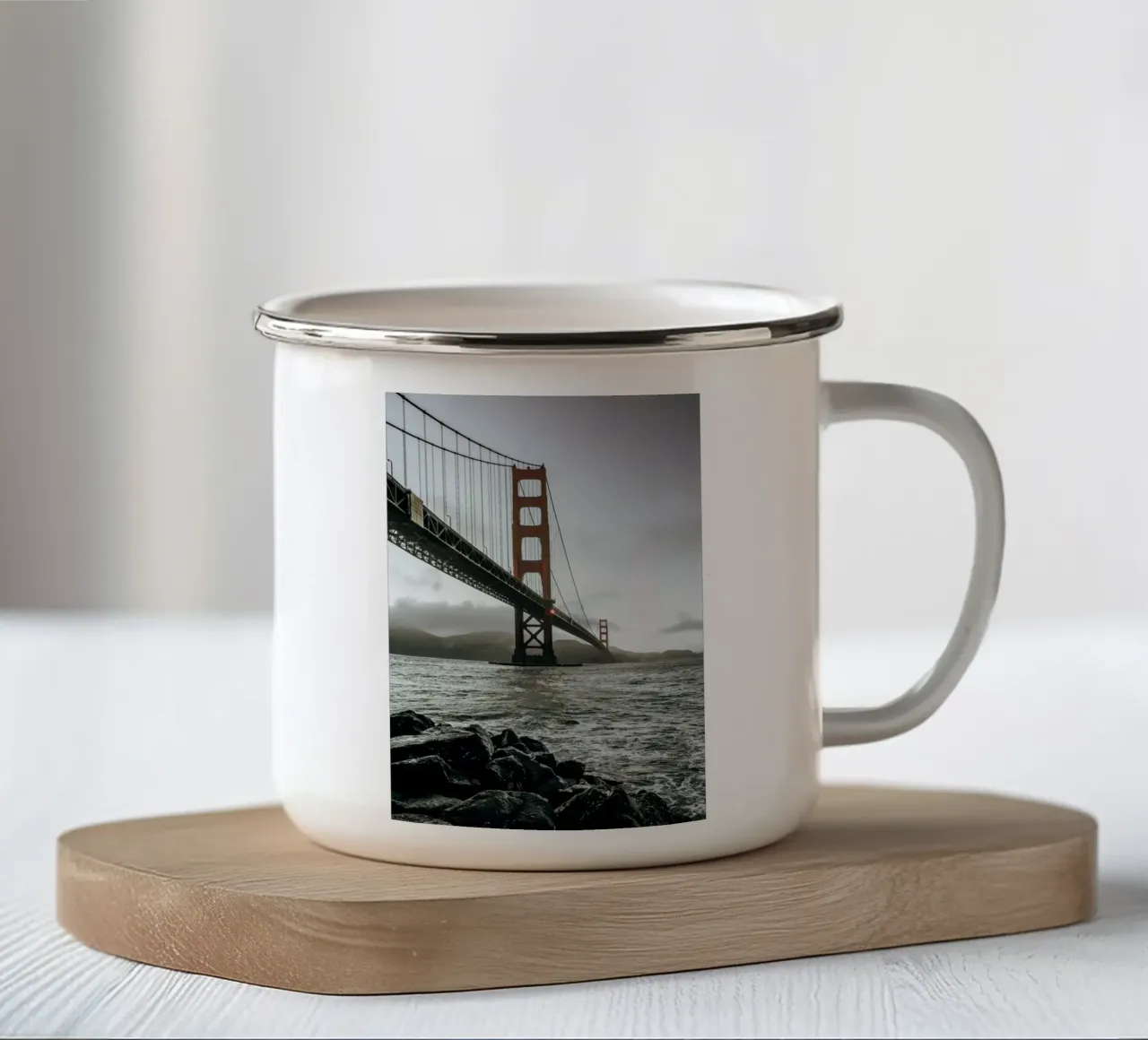 Golden Gate in tempo di costa, San Francisco, USA tazza in smalto da Wanderlust Vibes