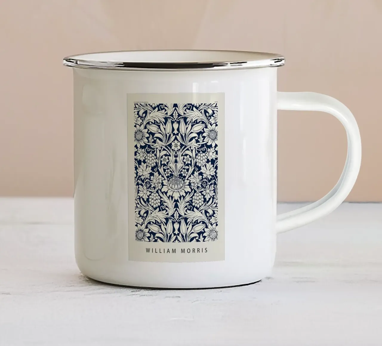 tulipani e fogliame rigoglioso tazza in smalto da Ropech Shop