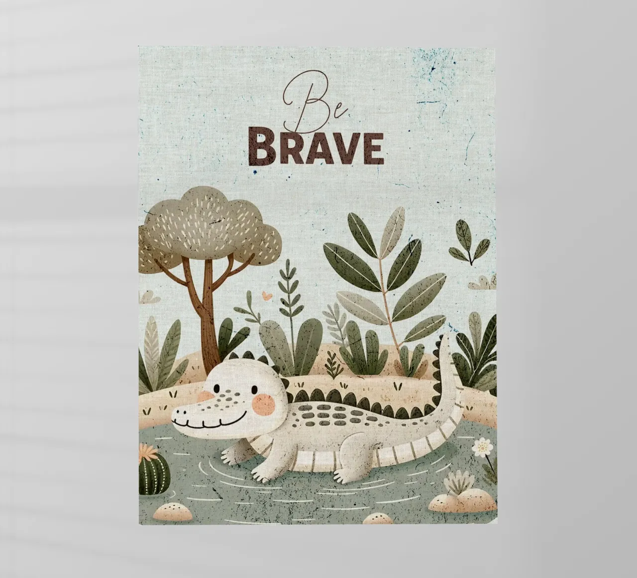 Ilustración del cocodrilo Be Brave lámina retroiluminada de E Cannon