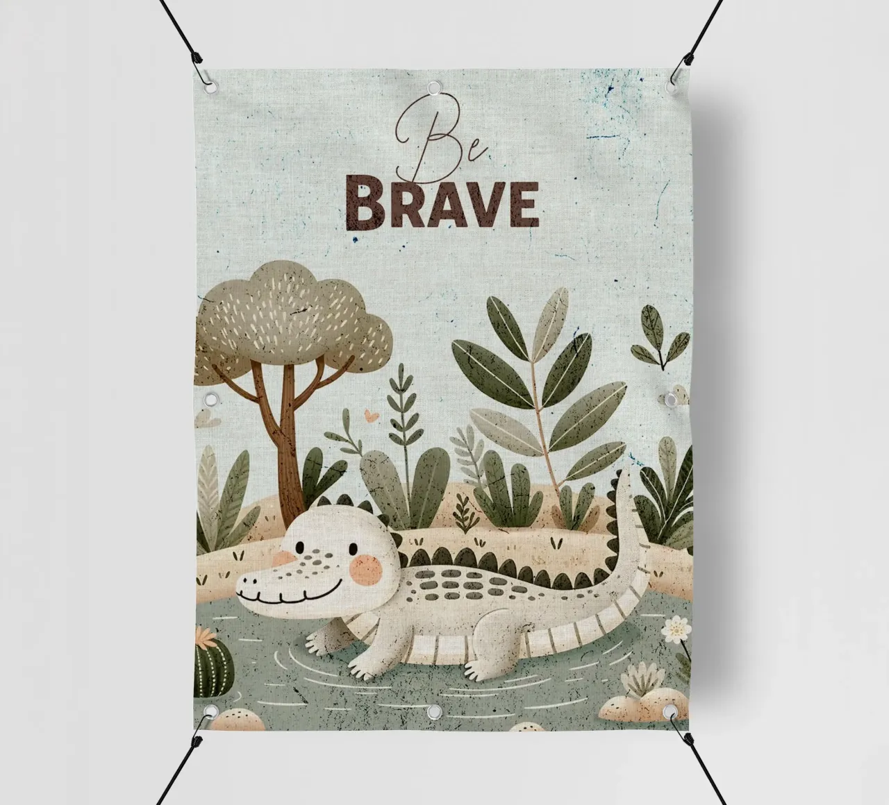 Illustrazione di coccodrillo Be Brave telo in pvc da E Cannon
