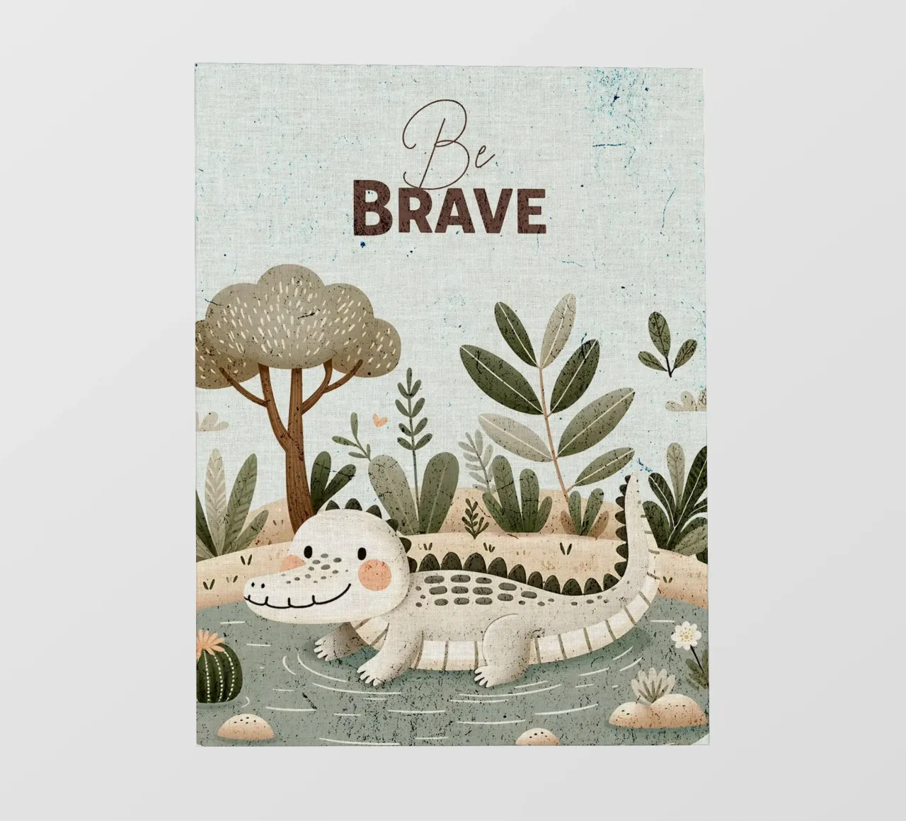 Illustrazione di coccodrillo Be Brave telo in pvc da E Cannon