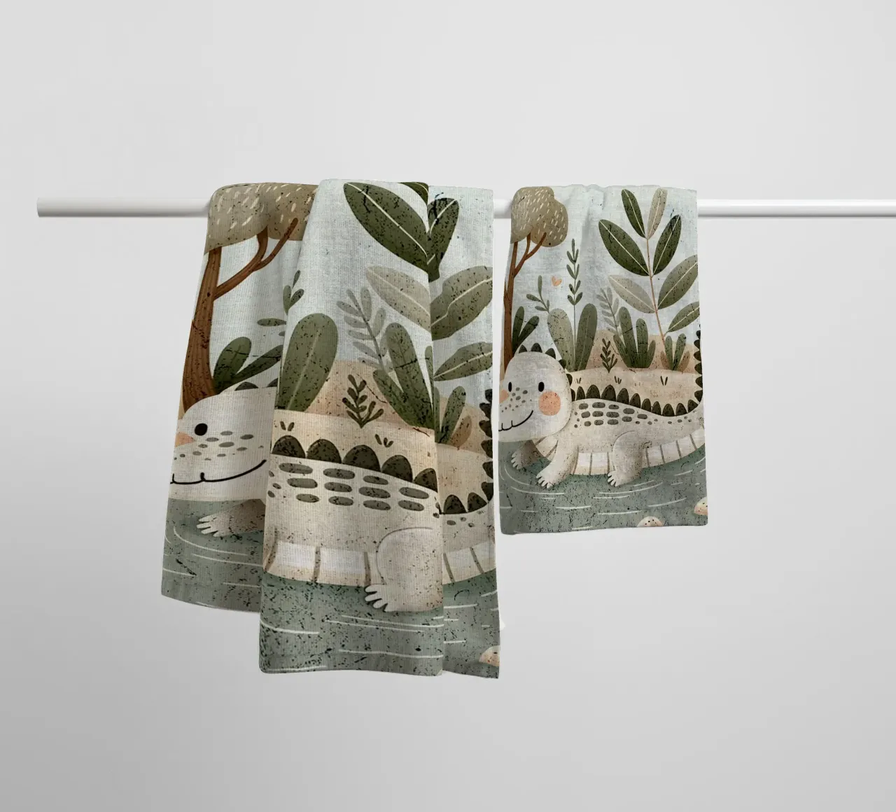 Wees dapper Krokodil Illustratie badhanddoek van E Cannon