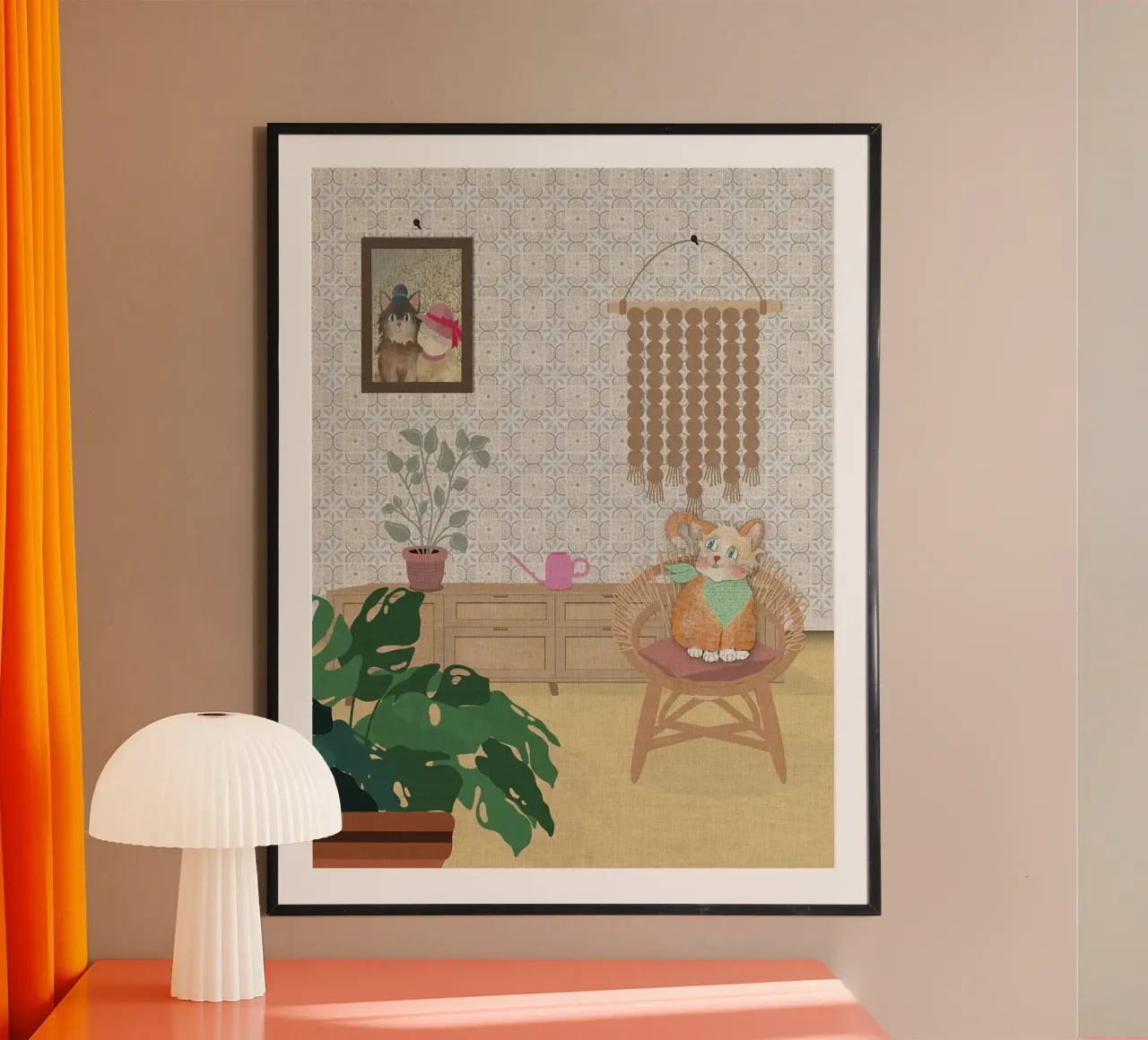 Gatto in una stanza accogliente poster da E Cannon