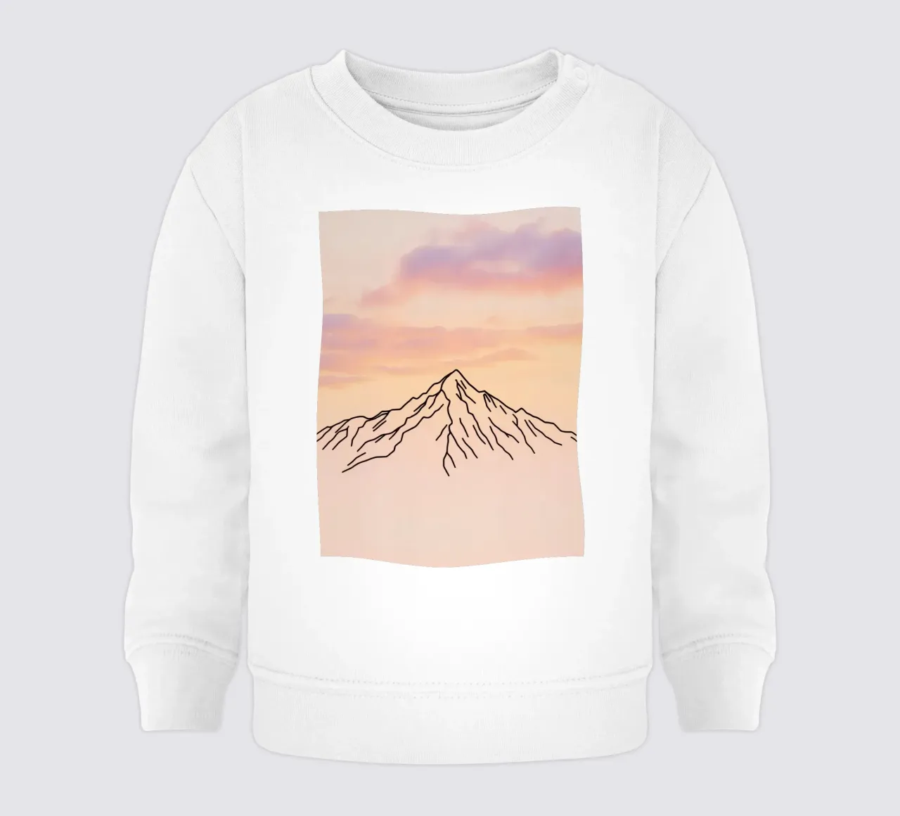 Silhouette di montagna contro un cielo pastello all'alba felpa neonato da DesignDoodle