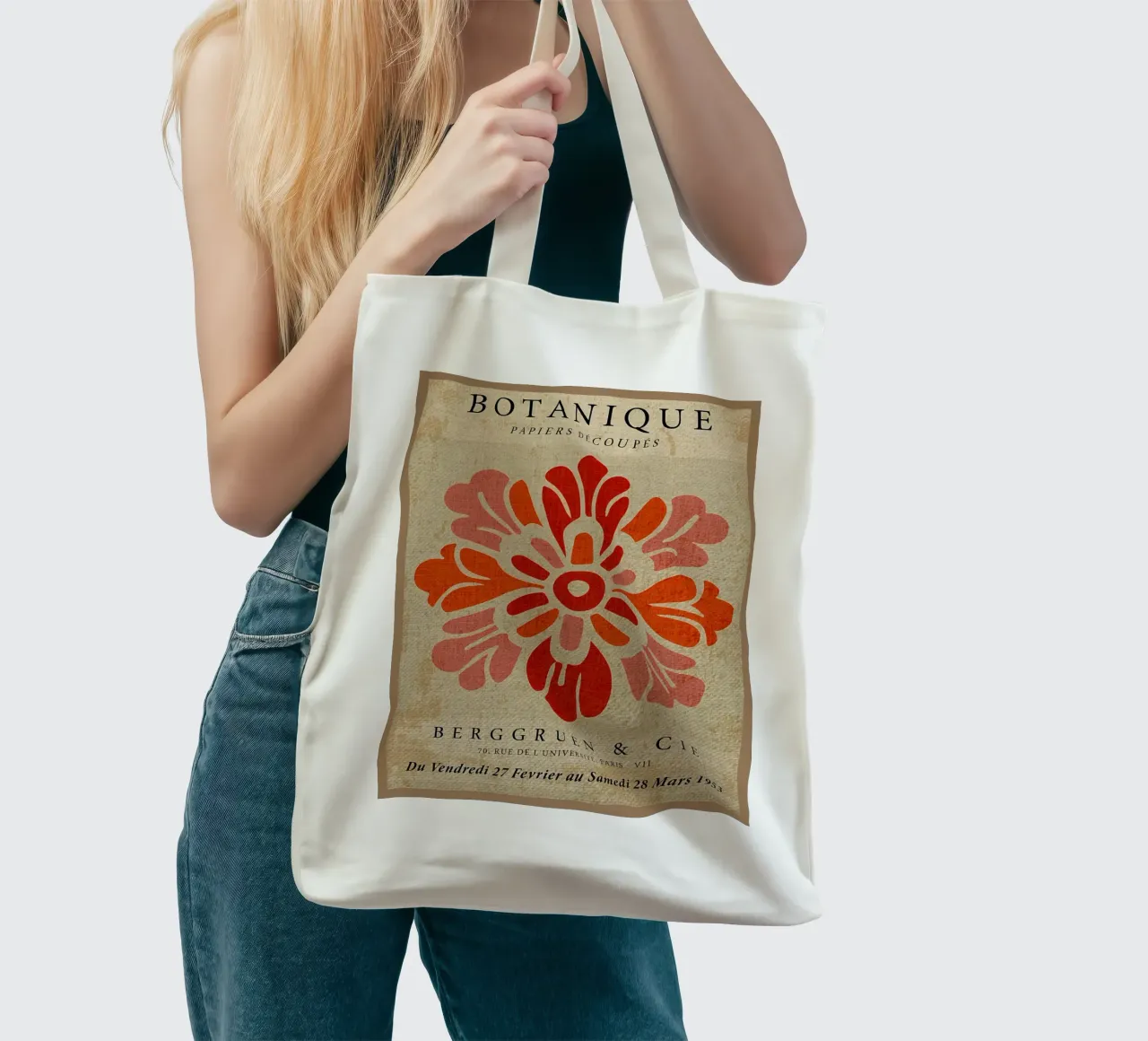 Design floreale etnico e popolare borsa in juta da EbrahimiStudio