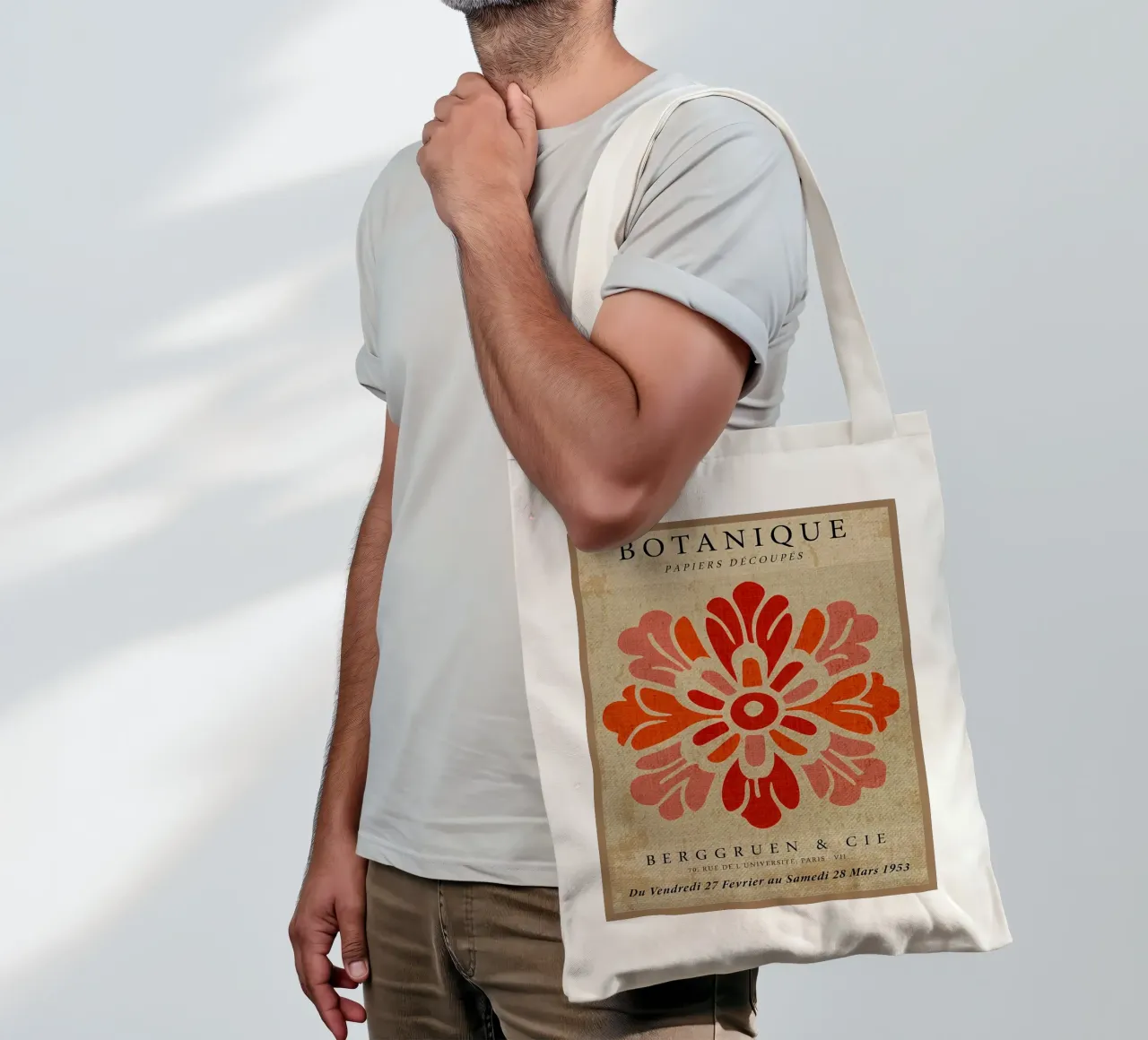 Design floreale etnico e popolare borsa in juta da EbrahimiStudio
