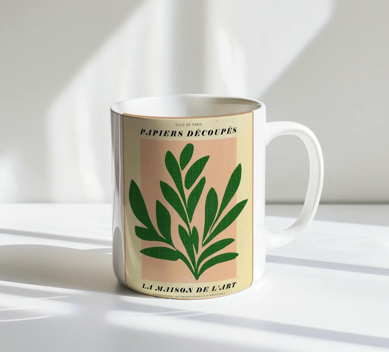Foglie verdi ritagliate tazza in ceramica da Paul Studio