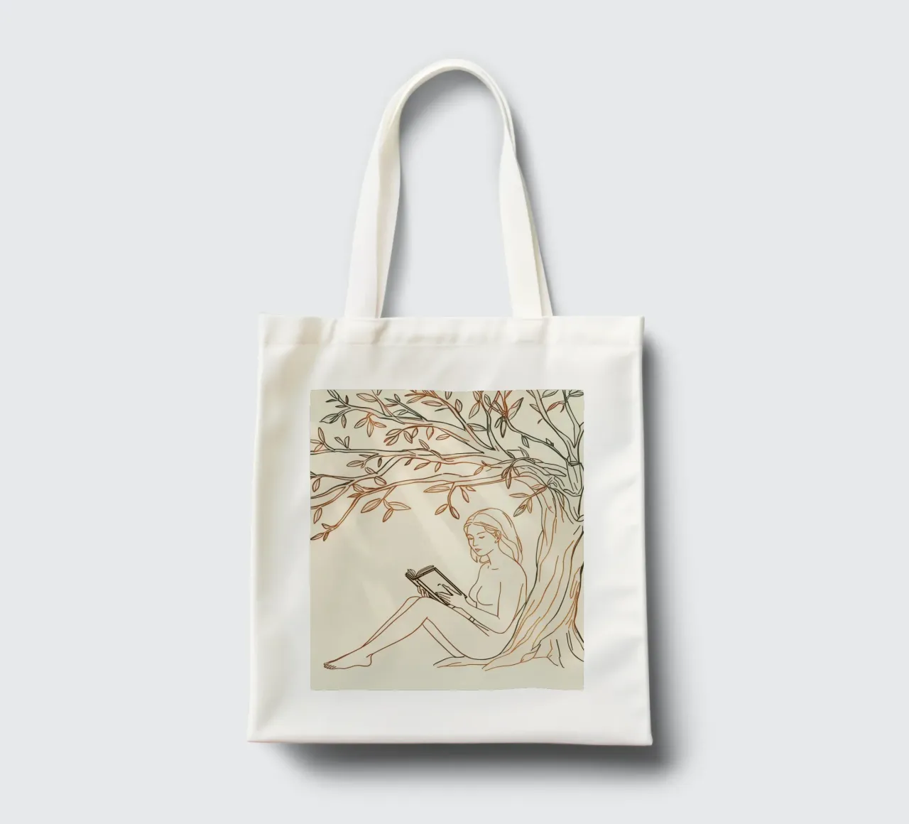 Leggere sotto un albero in una giornata di sole con la natura circostante borsa in juta da DesignDoodle