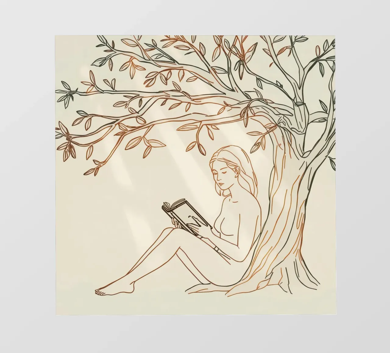 Leggere sotto un albero in una giornata di sole con la natura circostante pellicola backlit da DesignDoodle