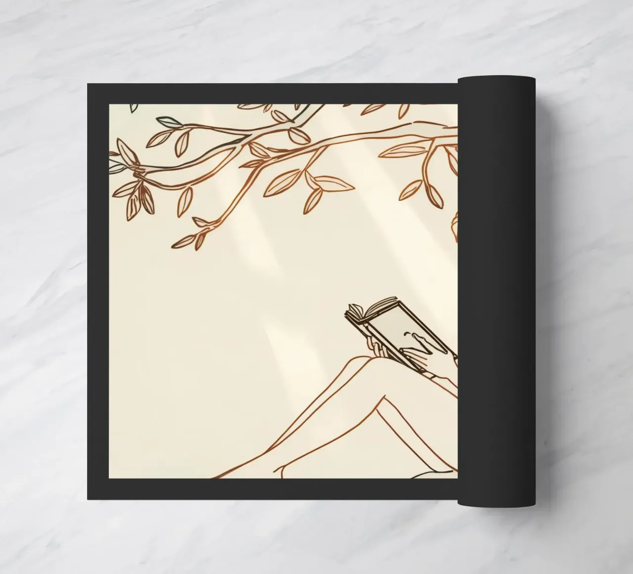 Reading under a tree on a sunny day with natural surrounding doormat by DesignDoodle