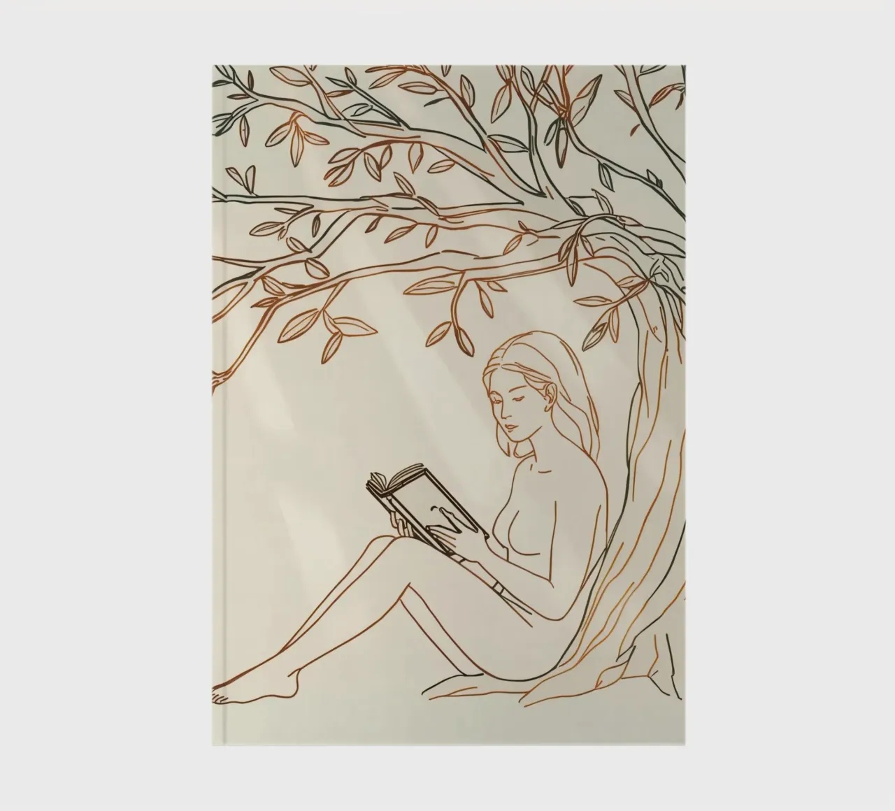 Reading under a tree on a sunny day with natural surrounding notebook by DesignDoodle