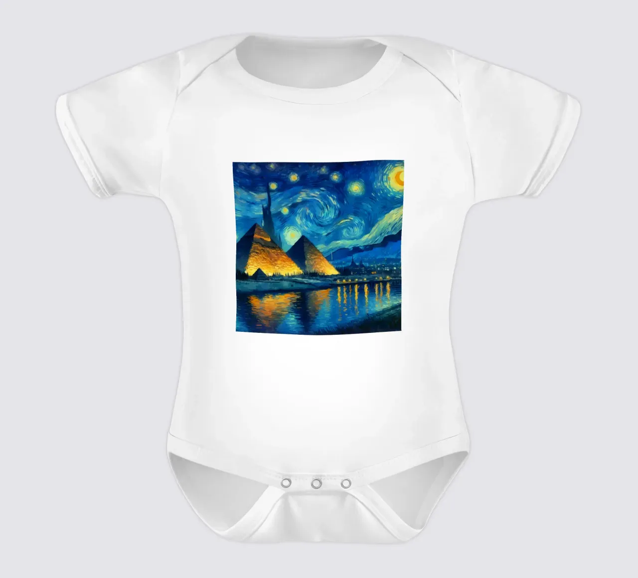piramidi in una notte limpida body neonato maniche corte da Piper Shop Oke