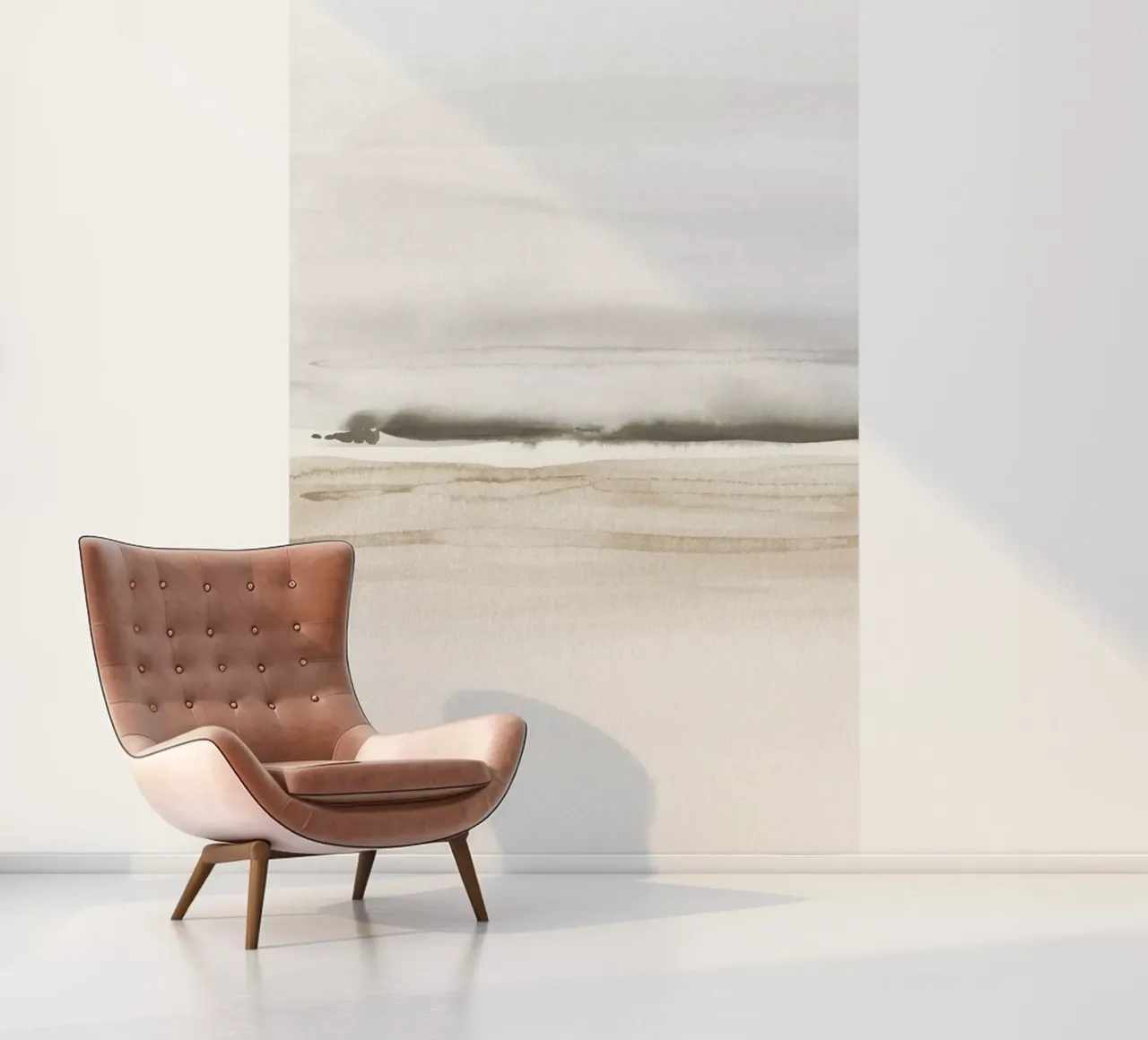 Sea waves in neutral tones 1/2 photo wallpaper by NouveauPrints