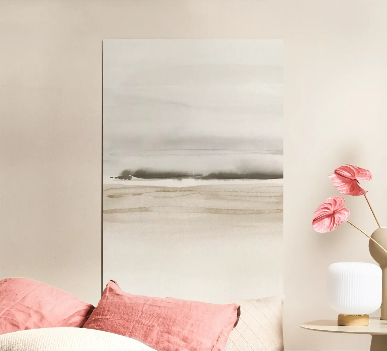 Zeegolven in neutrale tinten 1/2 hahnemühle van NouveauPrints