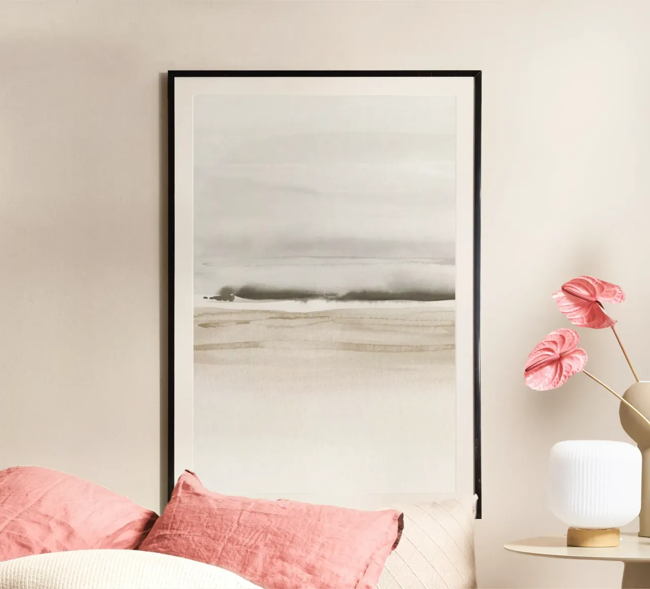 Zeegolven in neutrale tinten 1/2 hahnemühle van NouveauPrints
