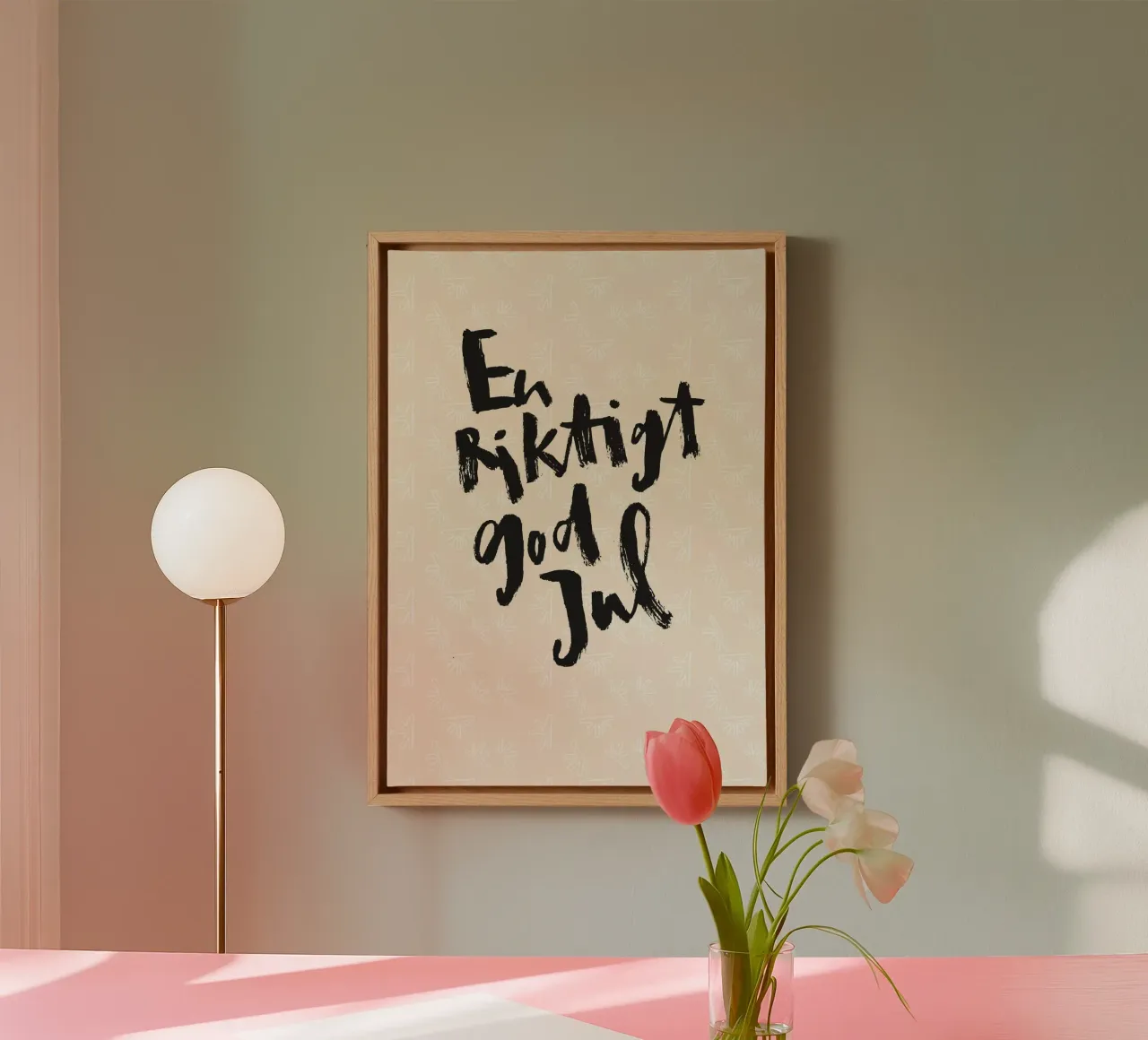 God Jul mit Muster canvas met Baklijst van Brushmeetspaper