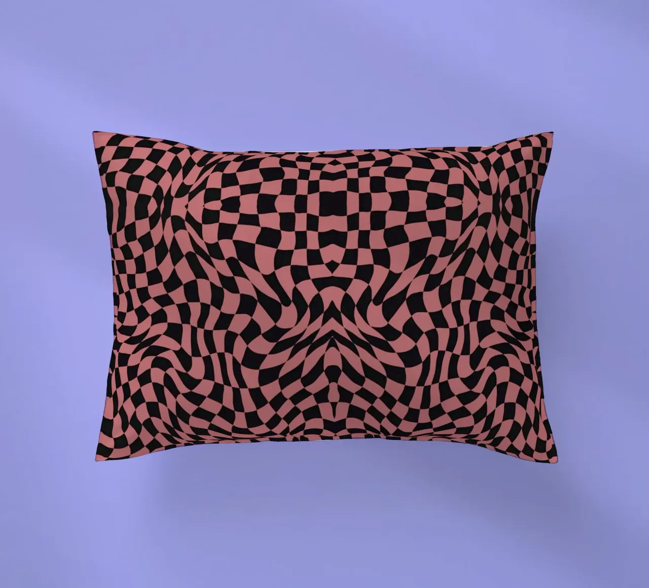 Symmetrical checker vibration 02 decorative cushion by Little Dean