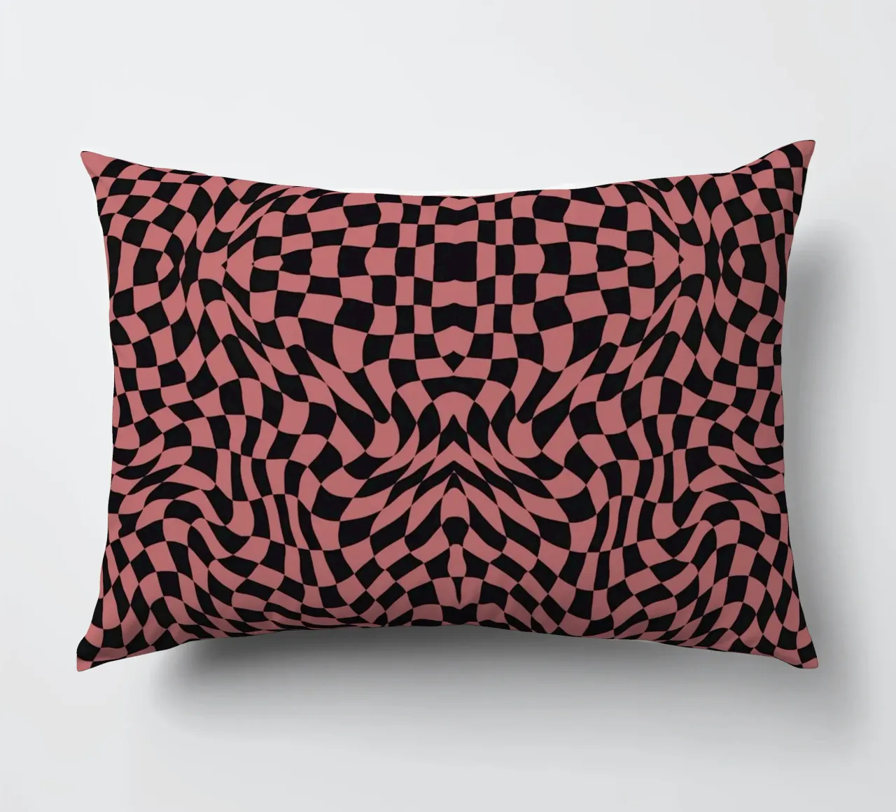 Symmetrical checker vibration 02 decorative cushion by Little Dean