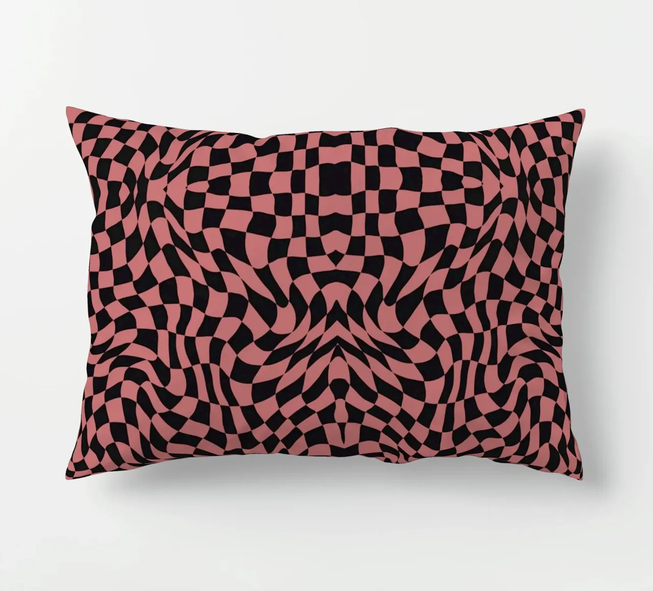 Symmetrical checker vibration 02 decorative cushion by Little Dean