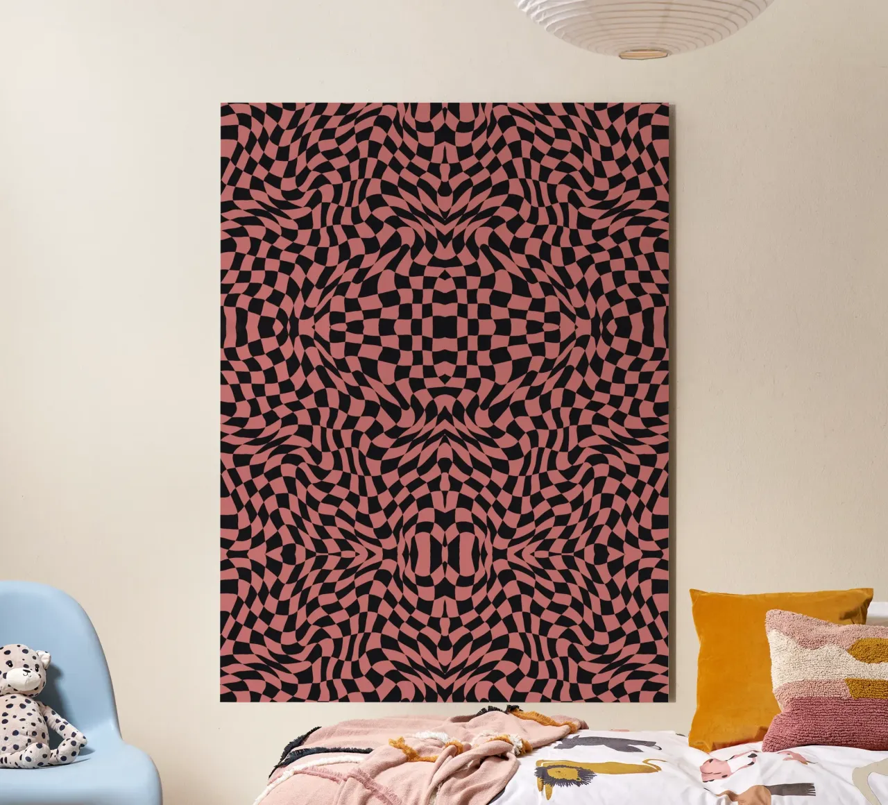 Symmetrical checker vibration 02 alu-dibond by Little Dean