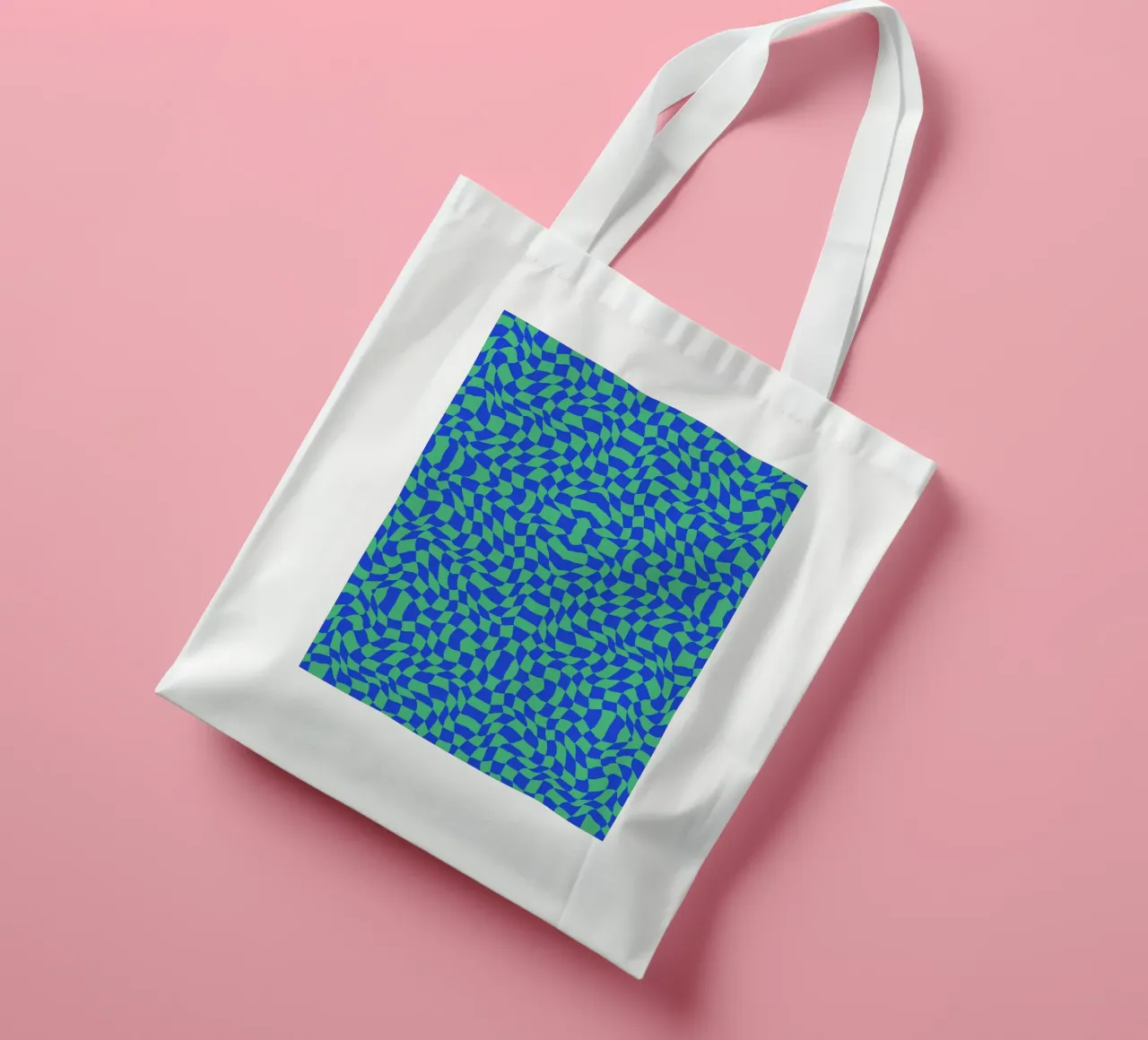 Symmetrical checker vibration 03 tote bag by Little Dean