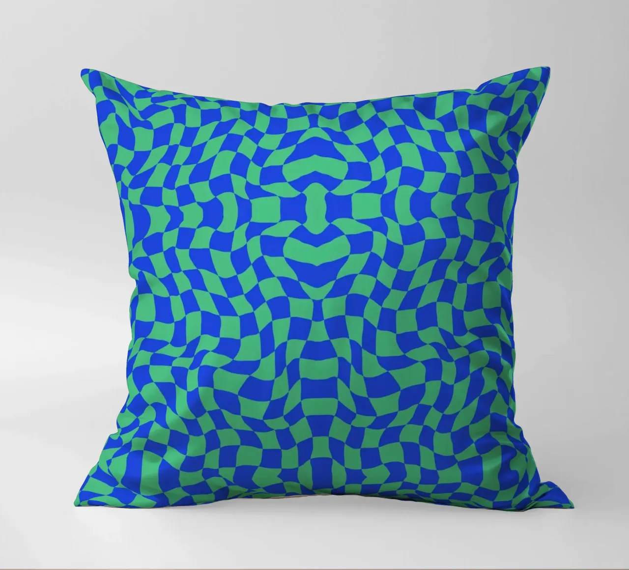 Symmetrical checker vibration 03 decorative cushion by Little Dean